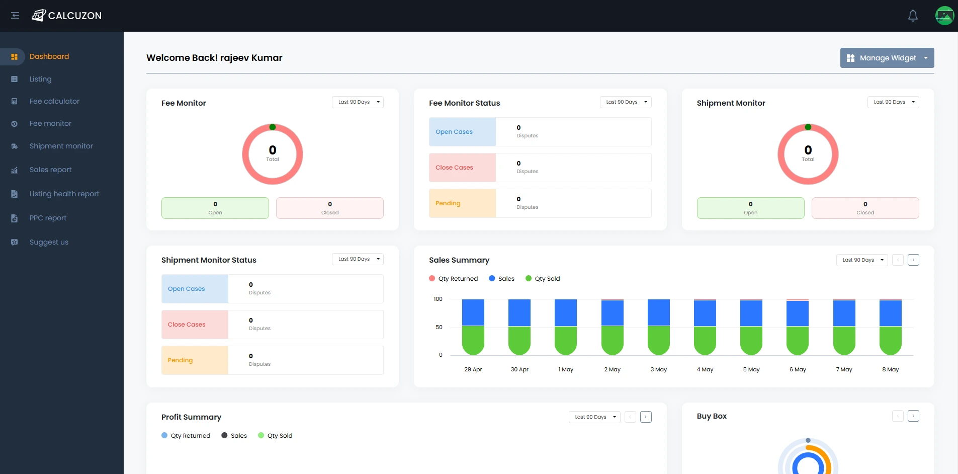 Calcuzon dashboard