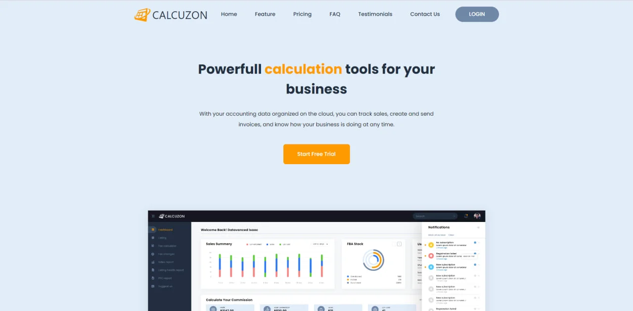 Calcuzon interface