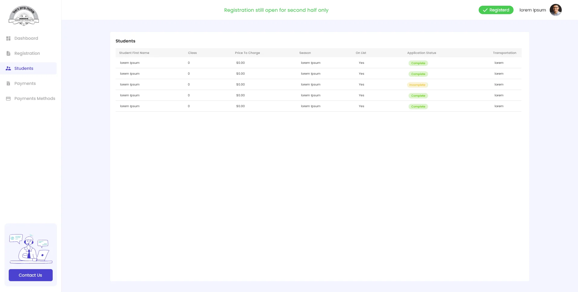 MBR dashboard